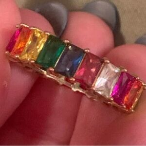 Rainbow Rhinestones Rings